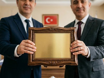 Çanakkale Belediye Başkanından alınan plaket